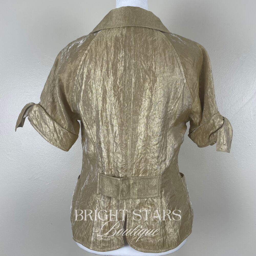 Super Rare Gold Blazer ASO Rory Gilmore Girls Metallic Shimmer Vintage Y2K - Picture 6 of 15